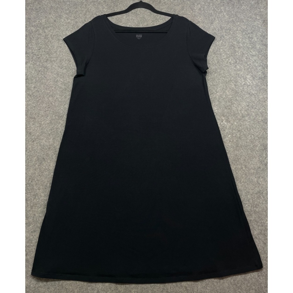 Eileen Fisher Dress Black XL Organic Cotton - Picture 1 of 13